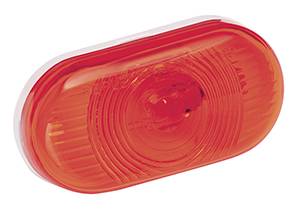 A red clearance light with a plastic lens, designed for vehicle side marker lighting.