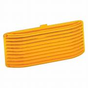 Amber colored replacement lens for porch lights, measuring 5.5 inches in length and 2.5 inches in width.