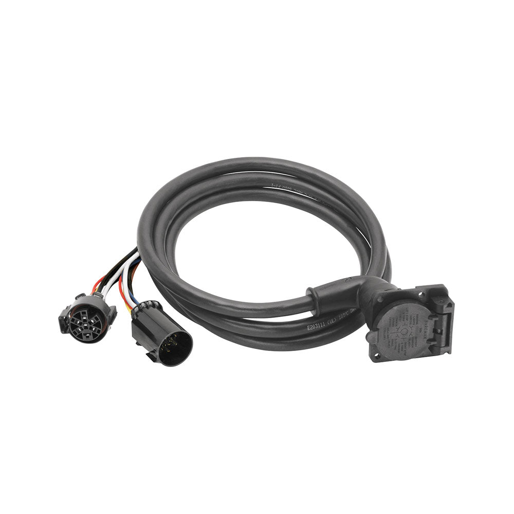 Black 7-Way Flat 90 Degree Connector With 9 Foot Cable