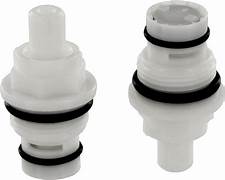 Two faucet cartridges