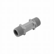 A gray Zurn Fresh Water Check Valve with 1/2" male pipe thread on both ends, made of acetal material.