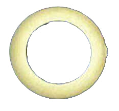 A 3/4 inch swivel seal hose end fitting made of a white material, likely rubber, against a blue background.