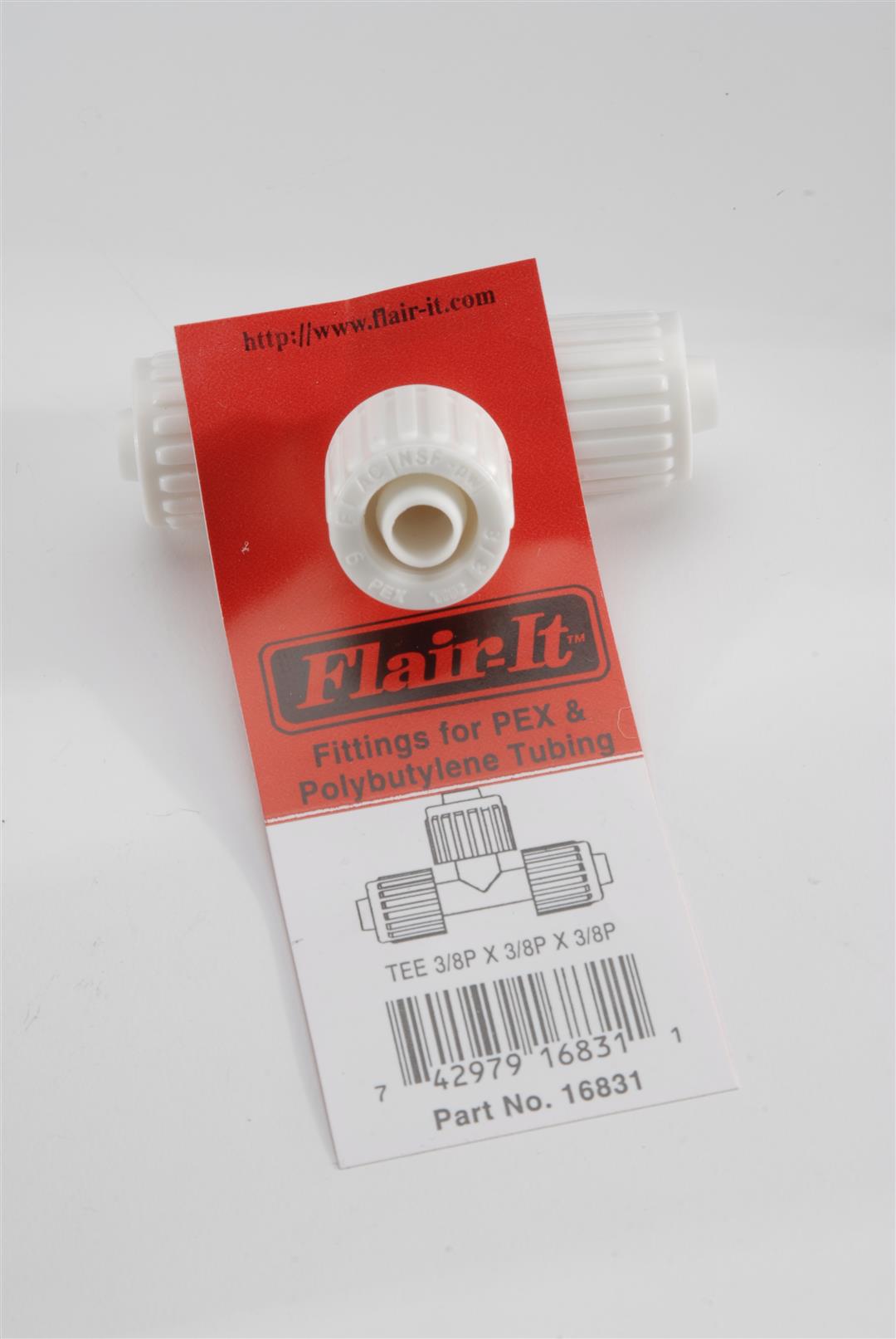 White tee fitting for water line