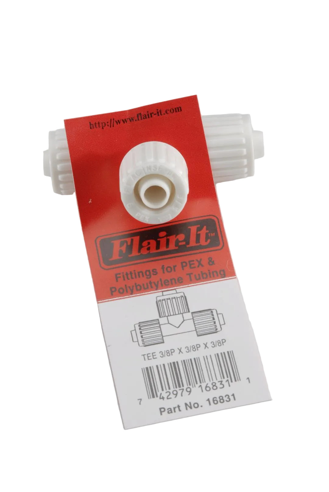 White tee fitting for water line
