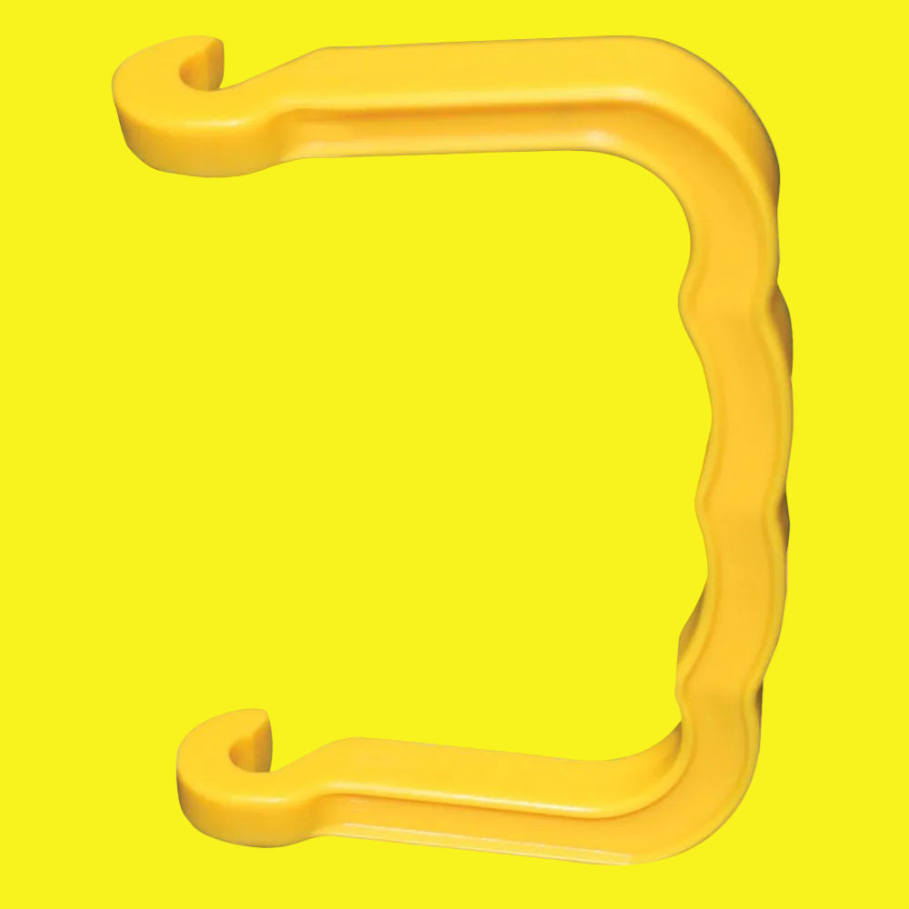 Yellow replacement handle for a power cord, designed with an 'E-Zee Grip' texture for better handling.