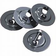 Set of four black round jack foot pads