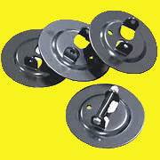 Set of four black round jack foot pads