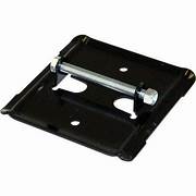 Black square jack foot pad with hardware.