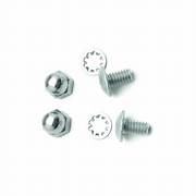 Two metal bolts with nuts and washers, isolated on a white background.