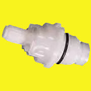 A white LaSalle Bristol faucet stem and bonnet, with visible threaded connection and sealing washer.