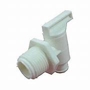 White drain valve with male threads