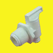 White drain valve with male threads