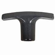 A black plastic waste valve handle for LaSalle Bristol actuated sewer waste valves.