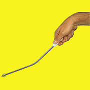 A coiled wire water heater burner tube cleaner.