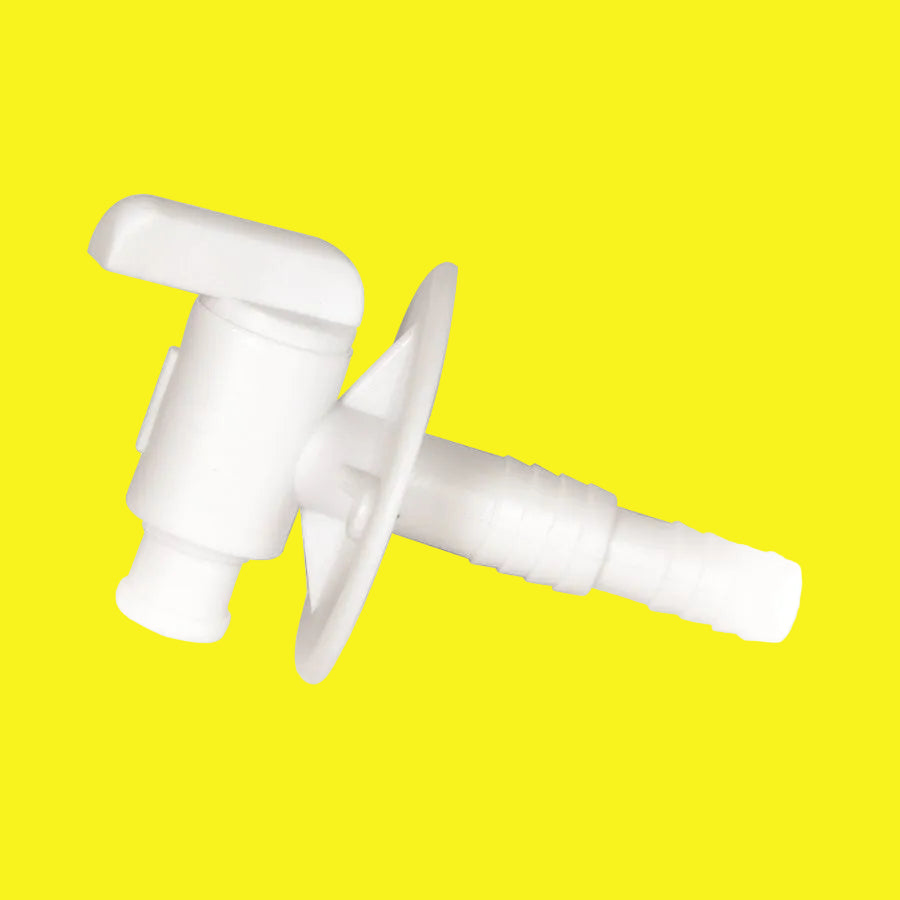 White drain valve for holding tank