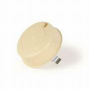 Beige plumbing vent cap with a metal connector