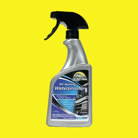 Spray bottle of awning waterproofer.