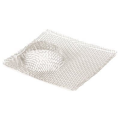 A silver stainless steel flying insect screen with a grid-like pattern.
