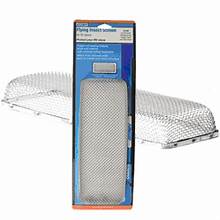 Packaging and a single stainless steel flying insect screen with mesh design, intended for use with ventline louver type exhaust vents.
