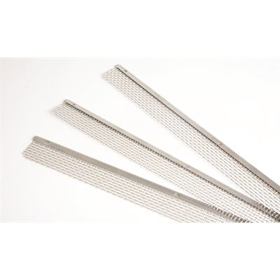 Three stainless steel insect screens with a mesh pattern, laid out parallel to each other on a white background.