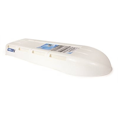A white refrigerator vent cover for roof