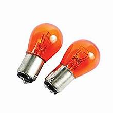 Amber color incandescent bulb with metal base