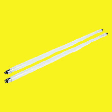 Two white fluorescent bulbs 21 inches in length.