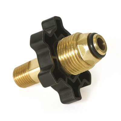 Brass propane hose connector with black ring