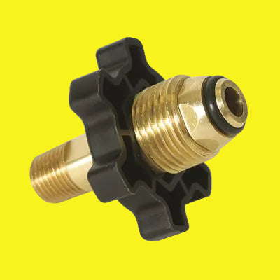 Brass propane hose connector with black ring