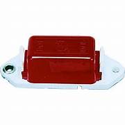 Red rectangle shaped clearance light with white mount