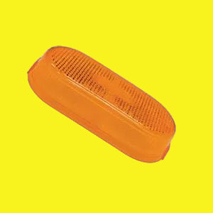 Amber replacement lens for side marker lights, V108-15A.