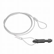 A breakaway switch lanyard with a 48 inch replacement cable and nylon pin assembly, featuring a single hook.