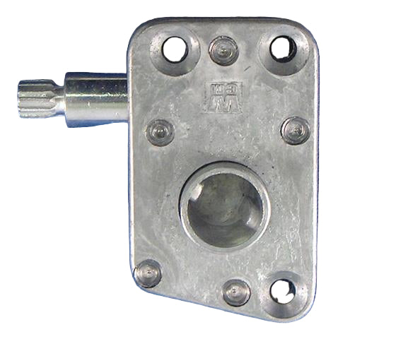 A metal eft handed window operator.