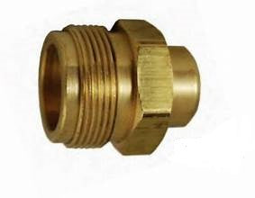 Brass propane cylinder adapter male threads on one end