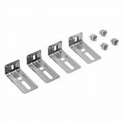 Four aluminum brackets with mounting hardware for roof vents.