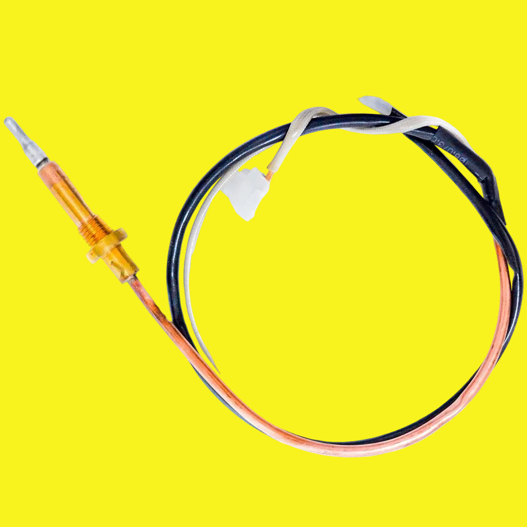 A thermocouple for a Dometic refrigerator, with multicolored wires and a yellow connector.
