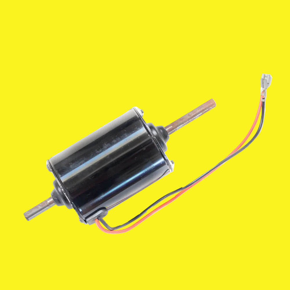A black Coleman furnace motor with visible wiring and connectors.