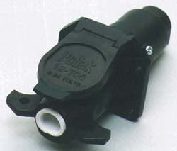 Black trailer connector 7-way complete