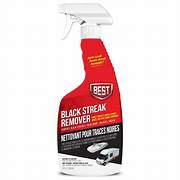 Red bottle of black streak remover