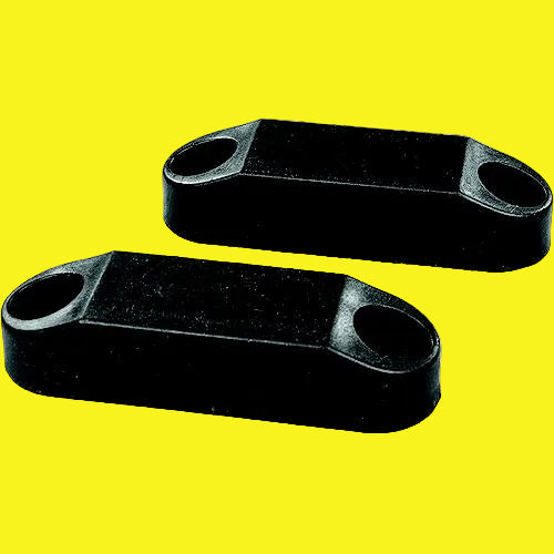 Two black magnetic door catches