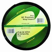 Black vinyl insert in a green and white package