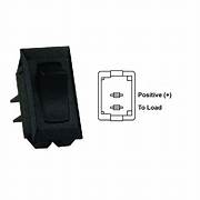 Black on/off electrical switch with two terminals