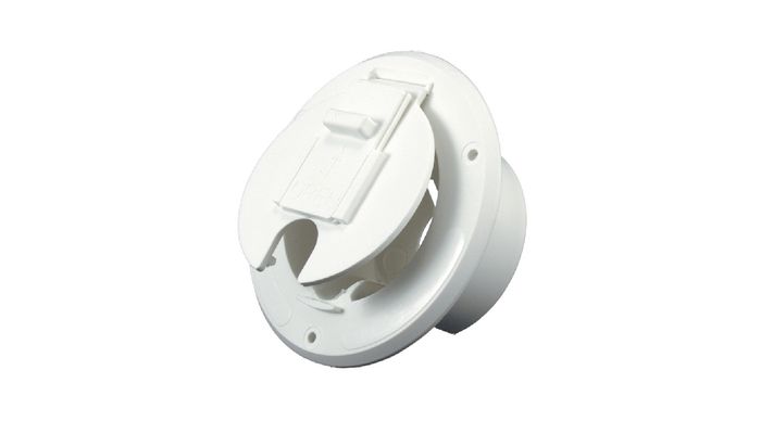 White round electric cable hatch with lid