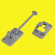 A gray plastic T-style entry door holder for RVs.