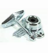 Metal entry door holder, plunger-style, for RV