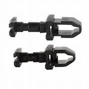 Two black refrigerator vent latch