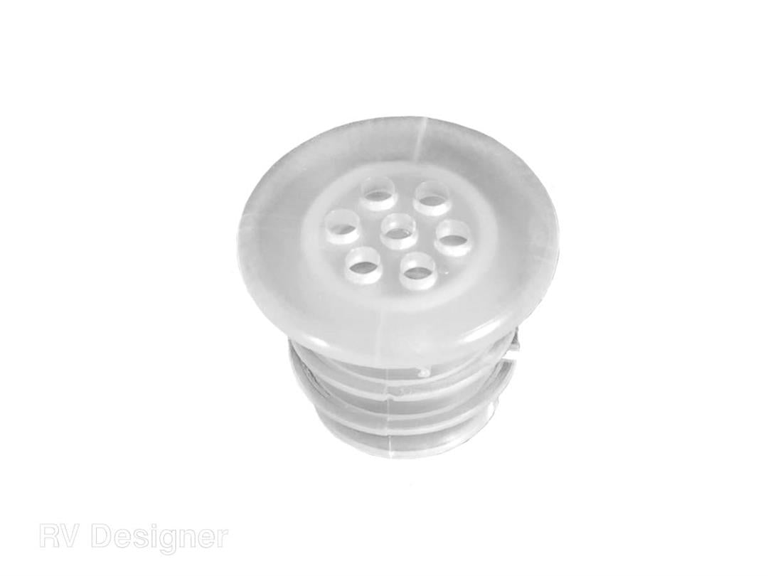 Clear drain hose plug with male threads