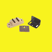 A magnetic catch including flat and right angle plates.