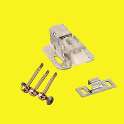 Silver cabinet catch with hardware