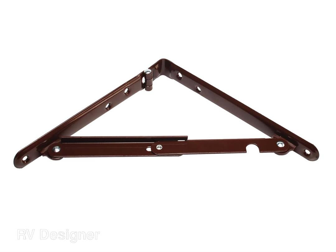Brown metal folding shelf brackets
